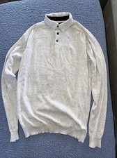 river island long sleeve polo jumper knit grey small