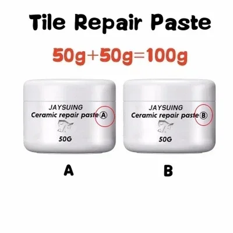 2Pcs/Set White Porcelain Repair Kit Ceramic Repair Paste Tile Tub