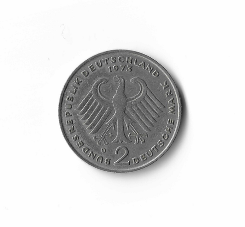 1973 Germany - 2 Deutsche Mark - 741 - Copper Nickel Clad Nickel - 7g