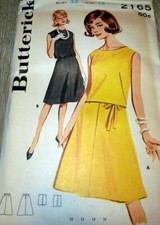  LOVELY VTG 1950s DRESS BUTTERICK Sewing Pattern 12/32 FF