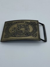 Vintage HENRY FORD Detroit Automobile Record Year Model T Brass Belt Buckle
