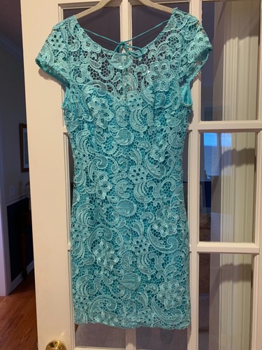 Lipsy London Turquoise Lace Dress 