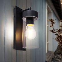 AußEnwandlampe Fassadenleuchte Laterne E27 Terrassenlampe Alu Anthrazit H 25 Cm