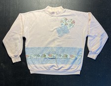 Vintage Land  n Sea Pink Sweatshirt 90s Size XL Soft Made In USA Handmade 1 Of 1