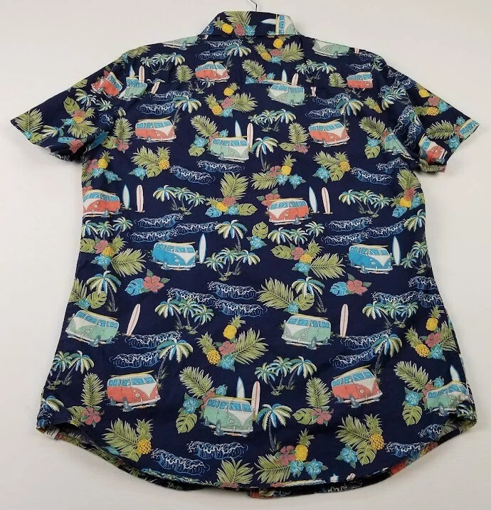 Sovereign Code Button Up Shirt Mens Small Flower Short Sleeve Tropical Surf Camp - Image 3 of 4