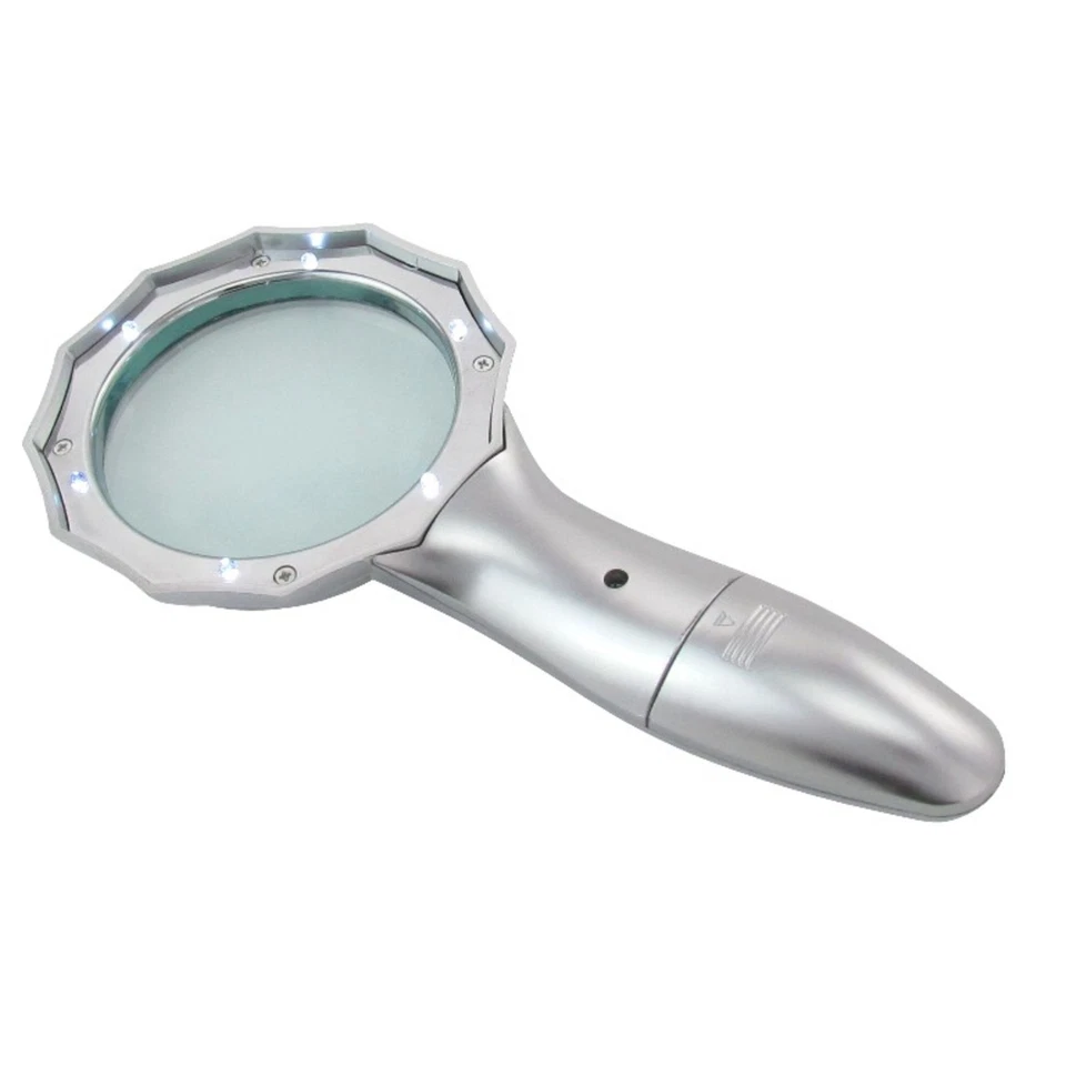 LED Juwelierlupe Leselupe Handlupe Lesehilfe 4 x Vergrößerung Lupe (silber) - Bild 3 von 3