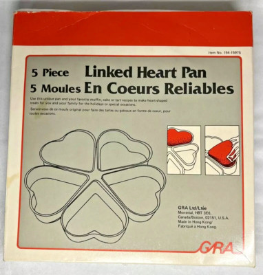 Heart Shaped Cake Pan Valentines Love Muffin Cake Tart New 5 Piece Hong Kong