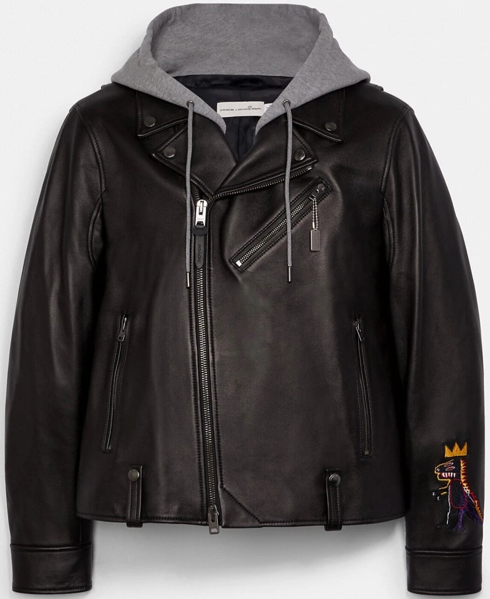 Coach X Jean Michel Basquiat Leather Jacket w/Removable Hood Retail $1,298  | eBay