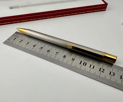 Vintage Cartier Stylo Bille Must II Brushed Gold Plated Ballpoint