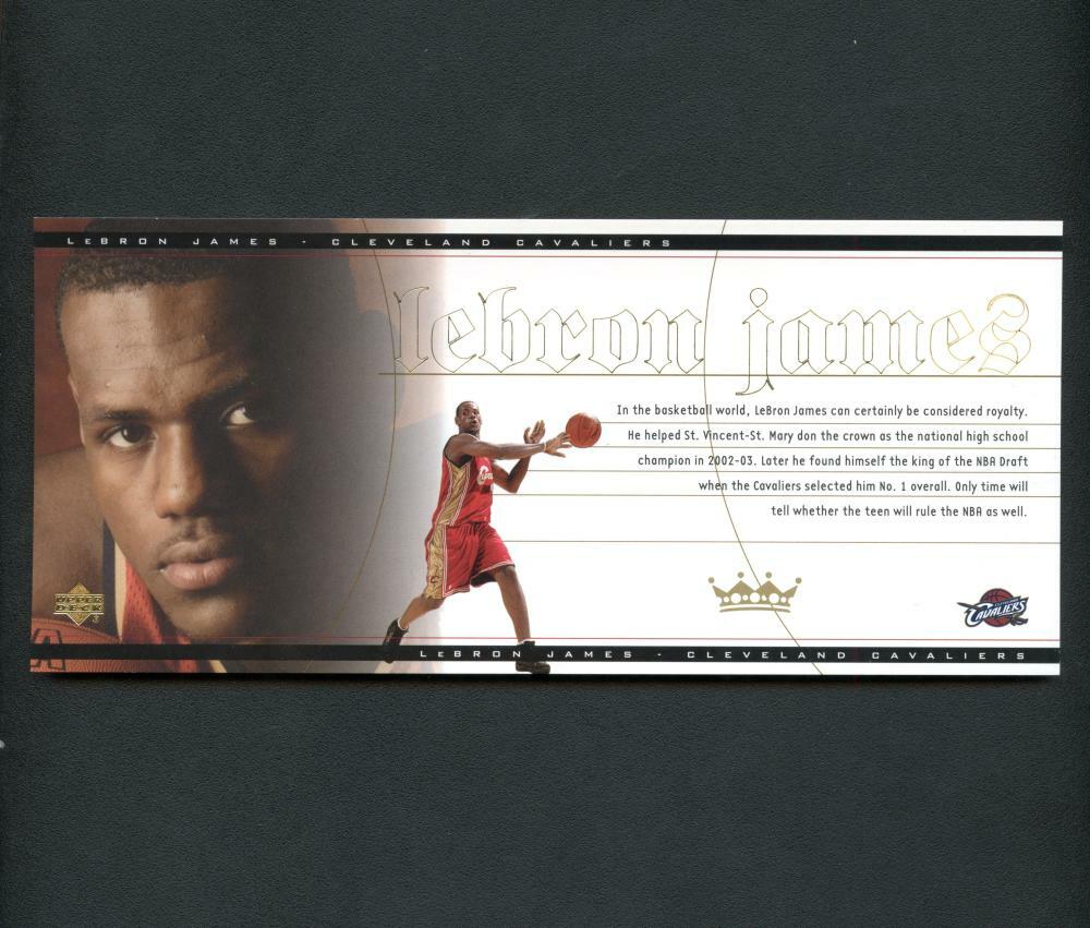 2003 Upper Deck #LJ1 LeBron James Cavaliers Jumbo Rookie Card 8