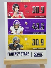 James Conner Matt Ryan Stefon Diggs 2020 Score Fantasy Stars Showcase /100 FSMSJ