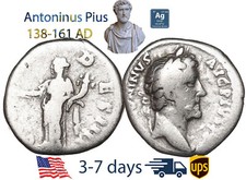 Ancient Roman Empire Coin Silver Denarius ANTONINUS PIUS 138-161 AD #20106
