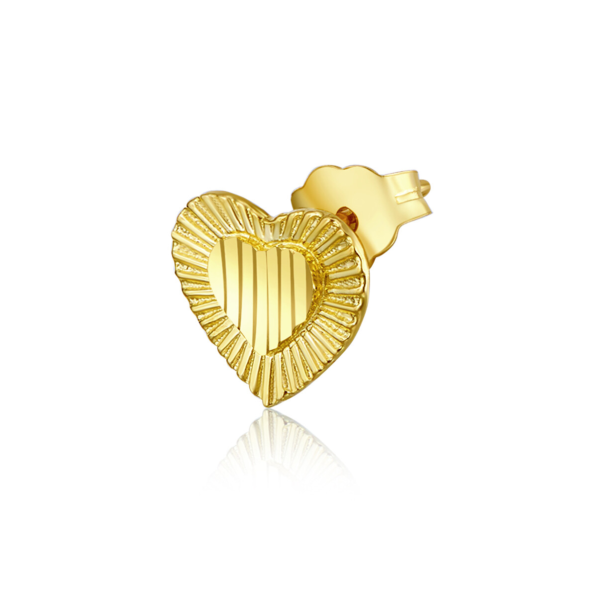 Wellingsale 14k Yellow Gold Heart Stud Earrings (8 X 8mm)