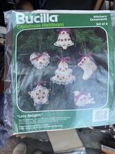 Bucilla 82320 Lacy Delights Christmas Heirloom Felt Kit Set Of 6 Ornaments New
