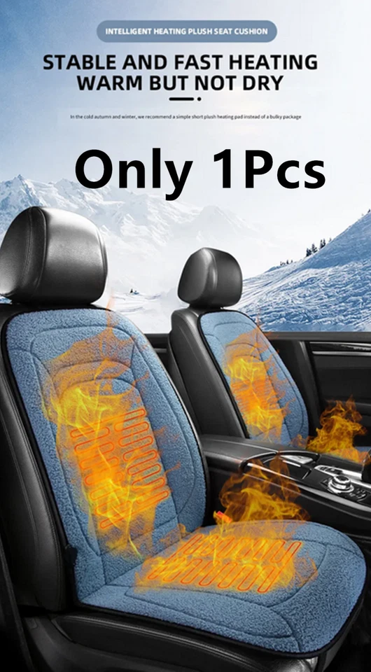 Cojín de asiento de auto con calefacción Fundas de asiento Protector de asiento Calentador Almohadilla Accesorios para automóvil Foto 4 de 4