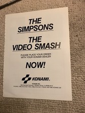 11- 8 1/4'' The Simpsons Smash hit Konami arcade  video game AD FLYER image