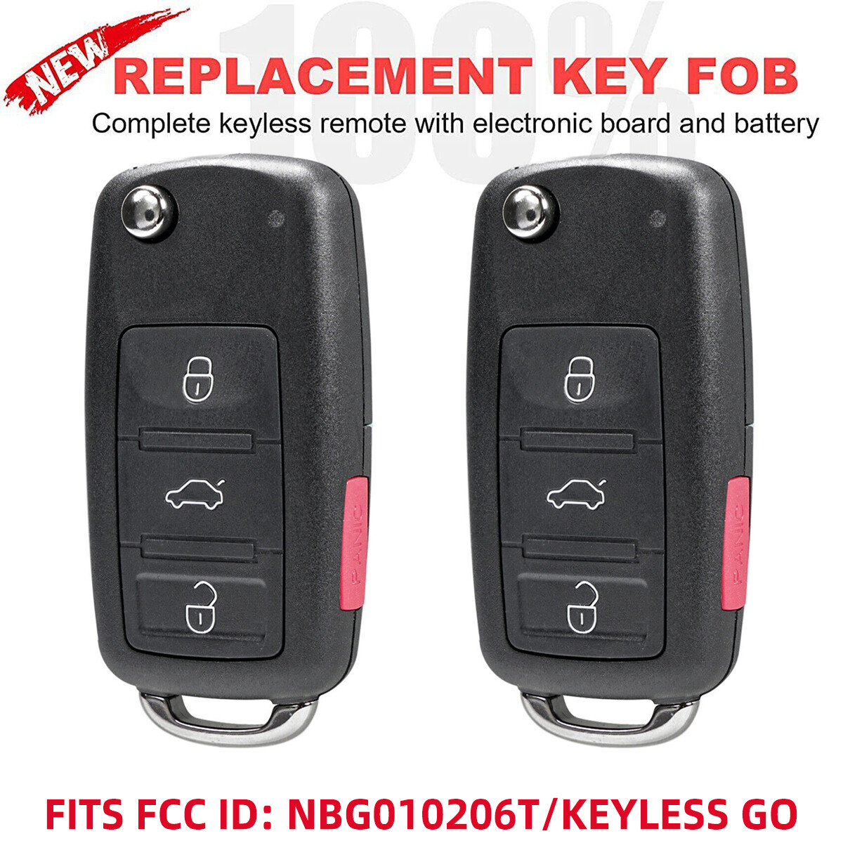 2X Keyless-Go Smart Remote Key Fob 4B For Volkswagen With Proximity NBG010206T