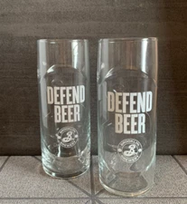 Brooklyn Brewery Defend Beer Pint Glasses x 2 20oz Brand New CE Marked