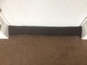 Black Fabric Door Stop Draught Excluder Draft Snake Sausage