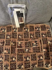 Wine bottle Crate  24” length window curtain Tier set Linens N Things Park Smith