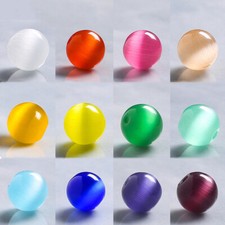Wholesale of 4/6/8mm round cat's eye crystal glass craft beads in bulk set