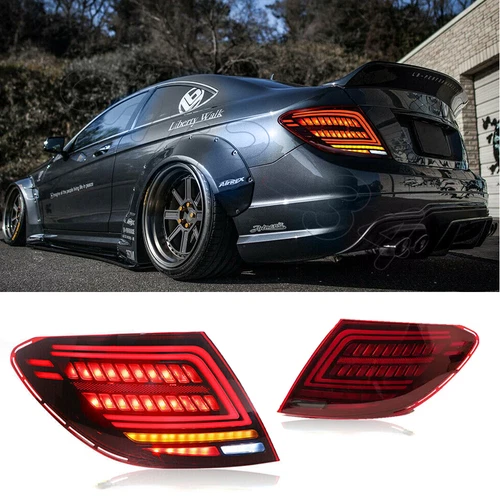 For Benz W204 C300 C250 C63 2007-2014 Red LED Tail Lights Turn Signal 1 ...