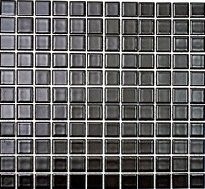 Keramikmosaik schwarz matt  Dusche K&uuml;che Wand Wohnzimmer 18-0311_b | 1 Matte