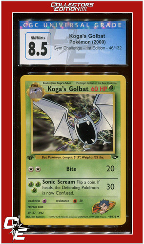 Koga's Golbat (1st Edition) graded CGC 8.5 for sale on eBay