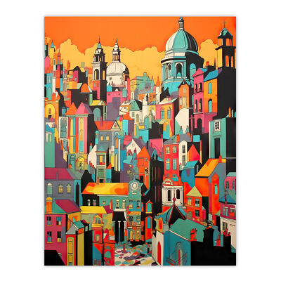 Rom vertikales Stadtbild lebendiges Gemälde italienische Stadt Wandbild Poster Druck