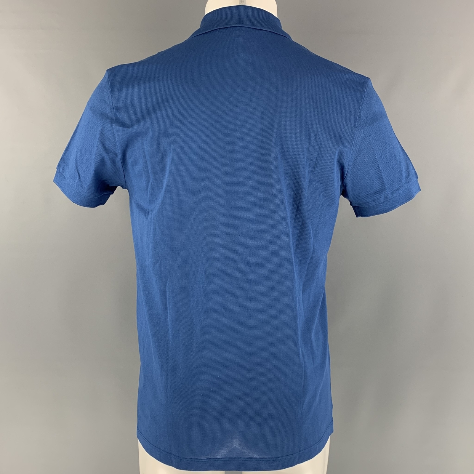 LANVIN Size M Blue Solid Cotton Buttoned Polo Shi… - image 3