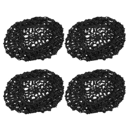 4 PCS Snoods for Women Hair Triangle Net Black Mesh Portable