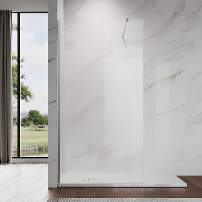 ELEGANT 34'' x 72'' Shower Screen Frameless 5/16'' Semi-Frosted Glass Shower Door