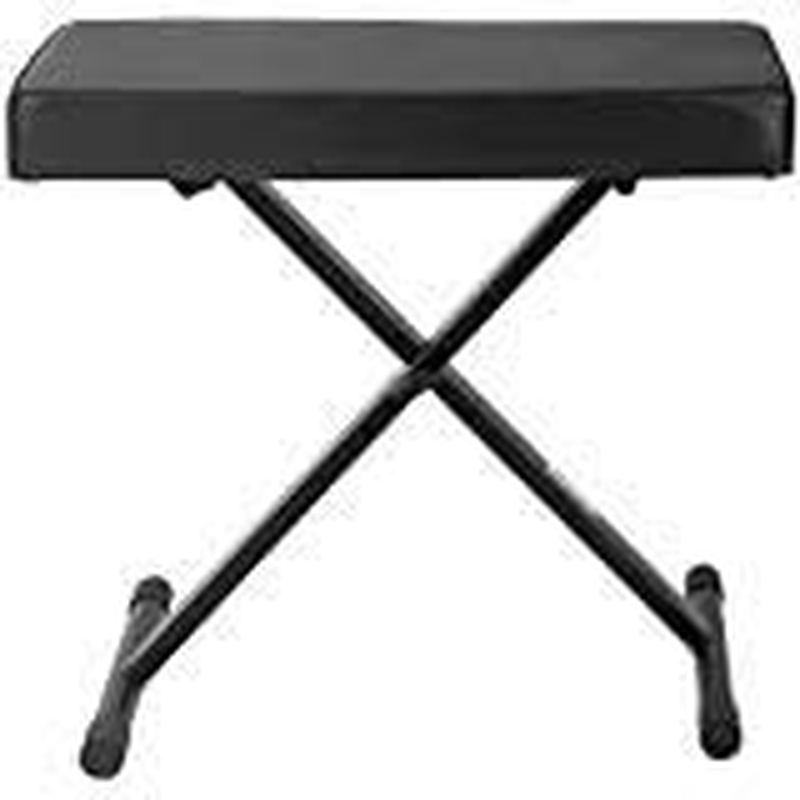 Height-Adjustable Black Padded X-Style Piano Keyboard Bench