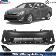 Front Bumper Cover Fascia & Fog Light Assembly For 2012-2014 Toyota Camry