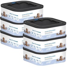 6 Packs Jumbo Square Refills Disposal Bags Refill Compatible with Diaper Geni...