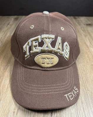 TX Embroidered Brown Baseball Cap w/ Hook & Loop Strap