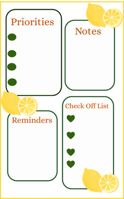 Lemon yellow and green stationery 8x5 Note pad 50 pages new