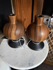 Jonathan Adler x Michaels 6.75" Brown  Black Wood Grain Ceramic Candle Holders