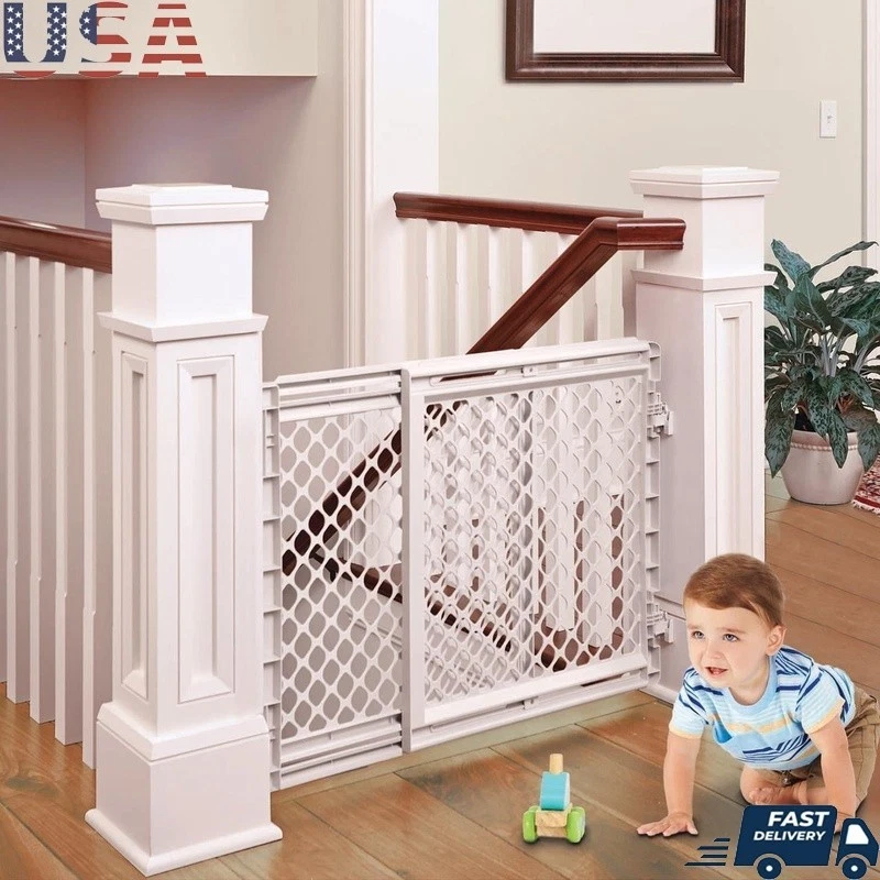 Baby Safety Gate Stairway Secure Swing Gate One Hand Operation Safety Latch New