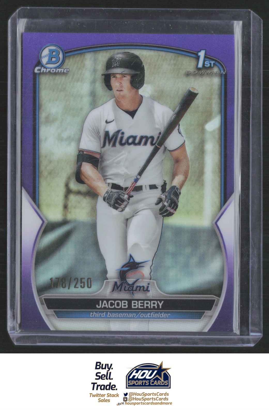 2023 Bowman Jacob Berry Chrome Prospects Purple Refractor /250 #BCP-108