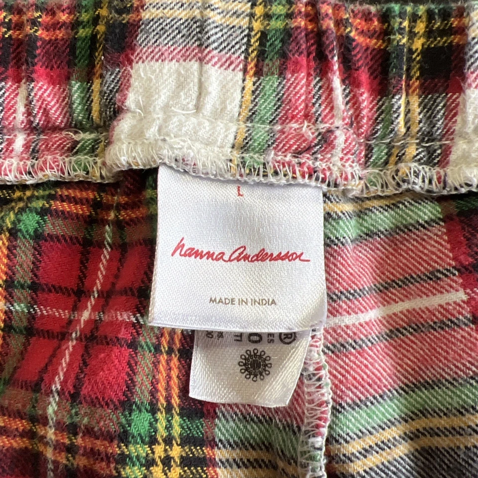Hanna Andersson PJ Pants Size Large Red Plaid Flannel Pajama Bottom Holiday Xmas - Image 4 of 4