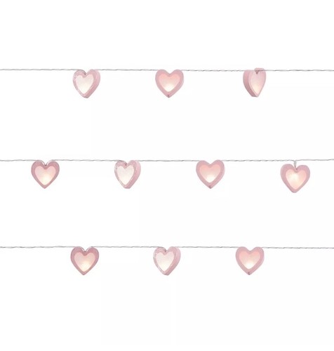 Litecraft Glow Hearts Wooden Children's Integrated LED String Light - Pink - Picture 6 of 6