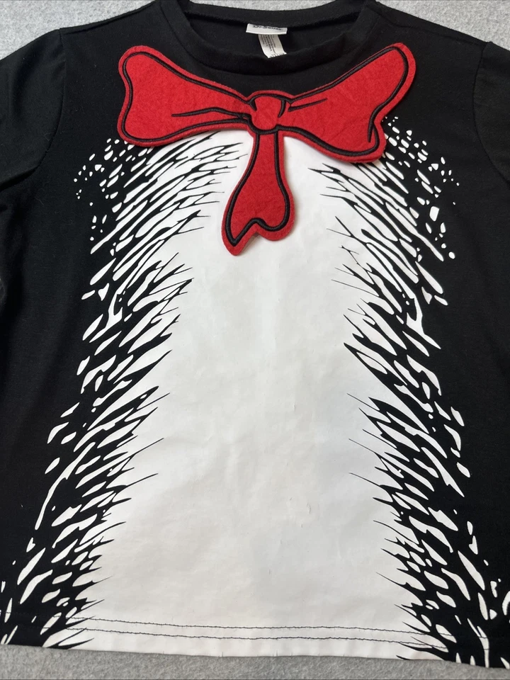 Cat In The Hat T Shirt Dr. Seuss Cosplay Red Bow Child XS / S Universal Studios - Image 3 of 4