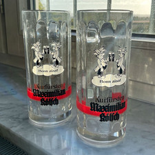 Kurf&uuml;rsten Maximilian K&ouml;lsch 2x Glas-Bierkrug mit Henkel, Bonn alaaf