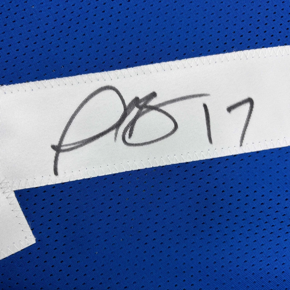 Autographed/Signed Plaxico Burress New York Blue Football Jersey JSA COA - Image 3 of 4