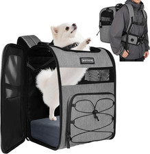 Hiking Dog Carrier Backpack, Padded Height-Enhancing Design, Adjustable Waist Cu