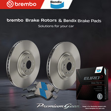 Pair Rear Brembo Disc Rotors+Bendix Brake Pads 282mm for VW Tiguan 5N 2008-2018