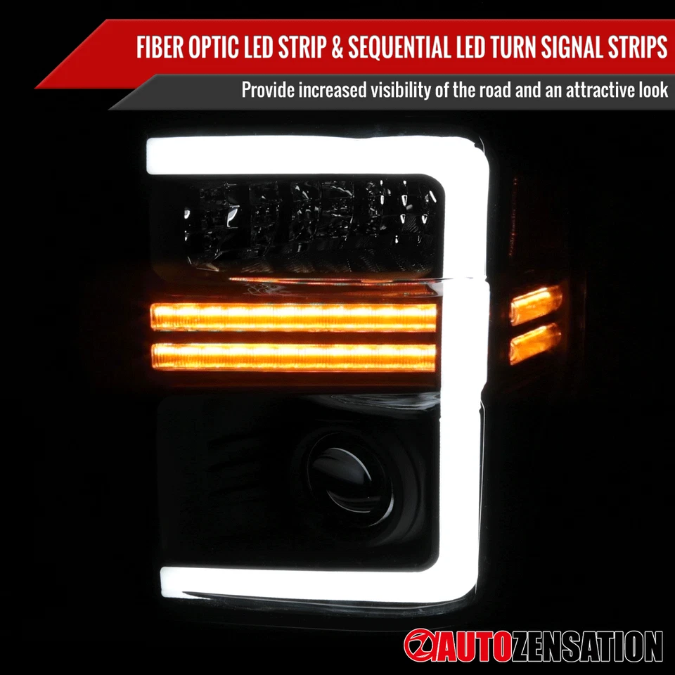 Fit 2008-2010 Ford F250 F350 F450 Super Duty Projector Headlights LED Sequential Foto 4 de 4