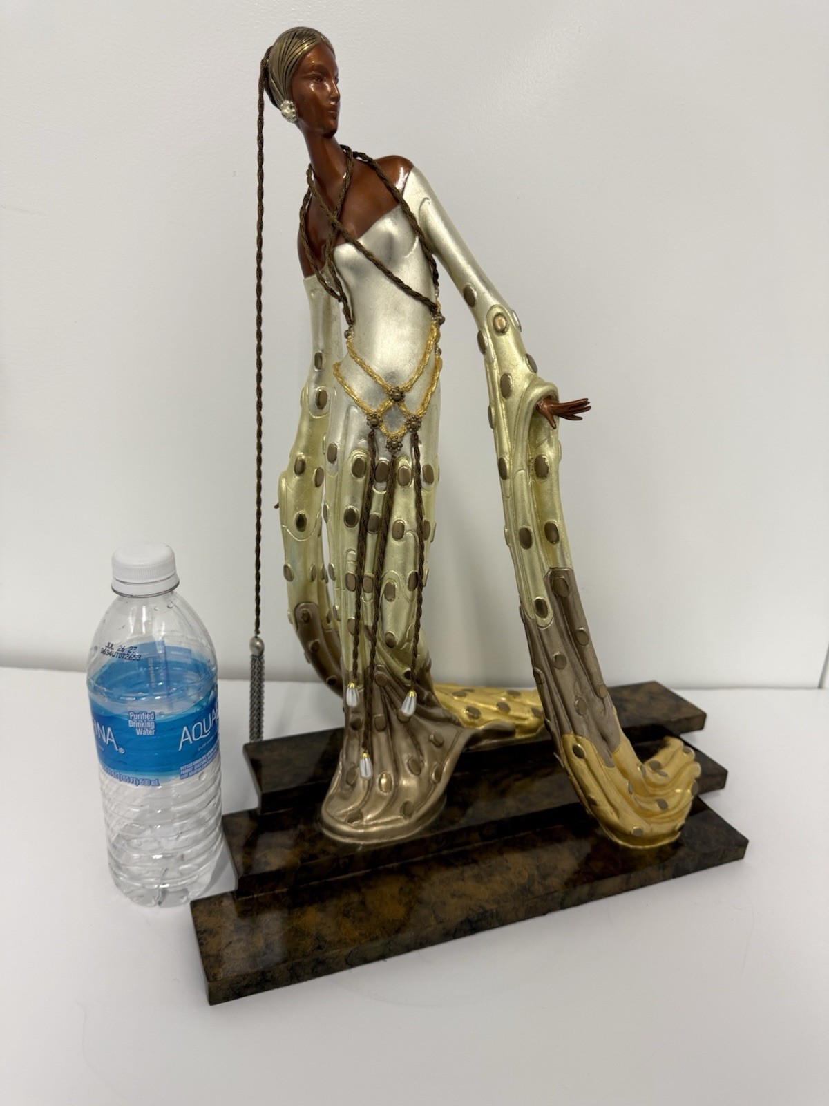Erte (Romain de Tirtoff) Cold Painted Bronze Sculpture "Melisande" 1990 AP 31/37