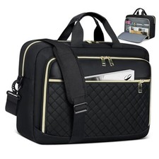 Laptop Bag 17.3 Inch Laptop Briefcase for Women Men Waterproof 17 inch Black
